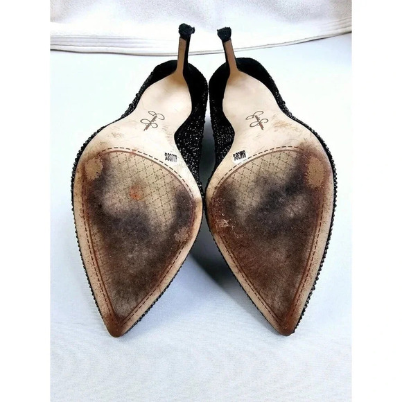 Jessica Simpson Size 8M Women's Black Studded Pointed Toe Slip On Stiletto Heels - Picture 7 of 13